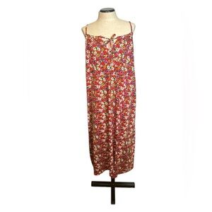 Fairycore Floral Maxi Dress with Red and White Flowers. Size 2X